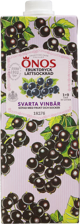 Fruktdryck Svartvinbär 1+9 Lättsockrad