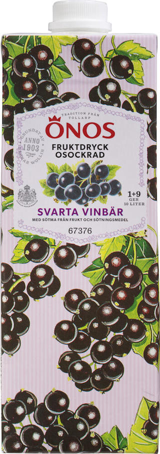 Fruktdryck Svartvinbär Utan Tillsatt Socker 1+9