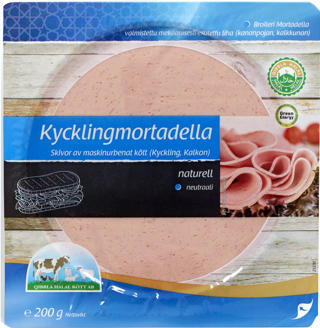Kycklingmortadella Halal Skivad