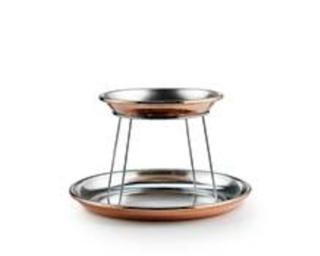 Skaldjursfat koppar förtennad insida 36cm h5,5