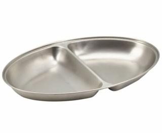 Uppläggningsfat 2 fack Rostfri 35x21x4cm