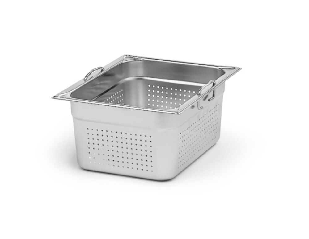 Kantin perforerad med handtag rostfri GN 1/2x150