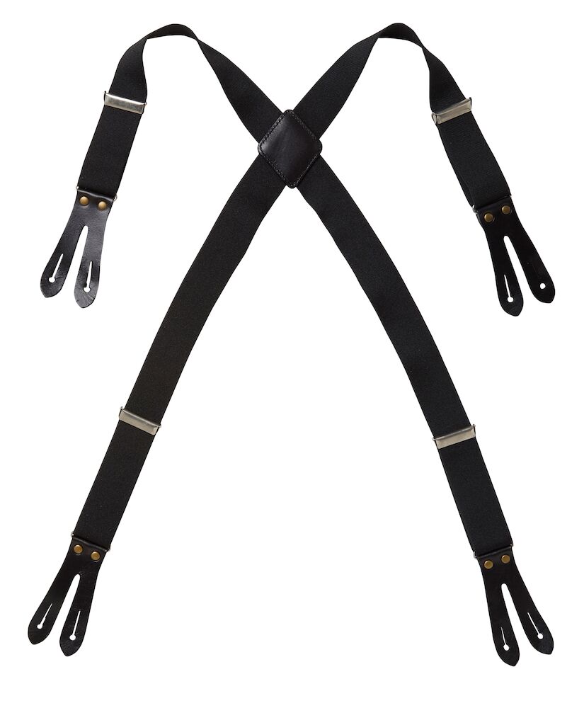 Resårhängsle med läder 0568 Svart L/XL