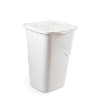 Tvättkorg vit PP 39,5x36,5x53cm 50l