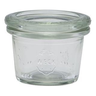 Glasburk med lock 3,5cl Ø4,5cm h3,5cm