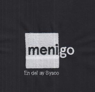 Menigo logga brodyr Vit/Vit b65 x h55 mm