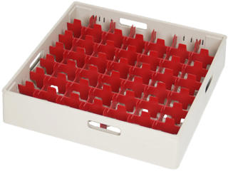 Fackindelad diskkorg röd för glas