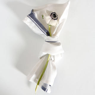 John Servetthandduk Vit med Blå Rand 50x70cm