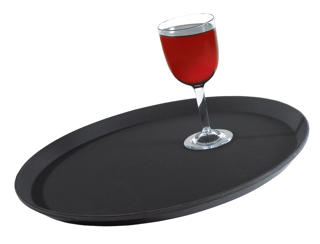 Bricka halkfri glasfiber svart Ø40,5cm